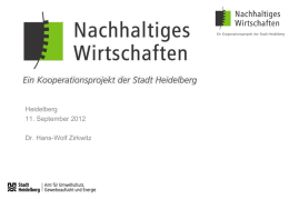 Presentation "Umweltamt /Agency for Environment, Heidelberg