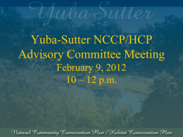 Project Overview for Advisory Committee Meeting