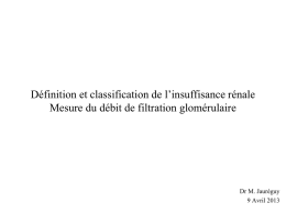 Débit de filtration glomérulaire (DFG)