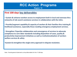 RCC Action Programs - department of labor and employment