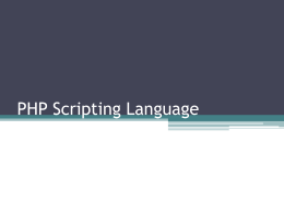Presentation: PHP