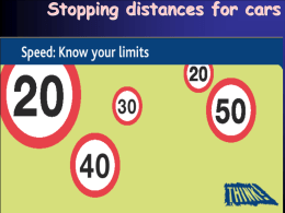 Stopping distances for cars