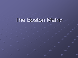 Boston Matrix - Business Studies A Level for WJEC