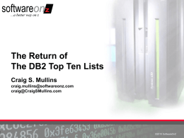 The Top Ten Lists - New England DB2 Users Group
