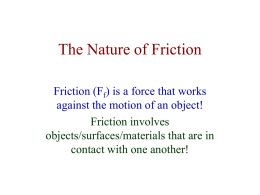 The Nature of Friction