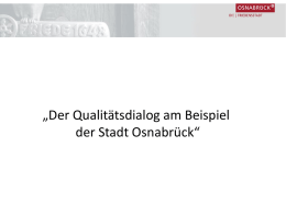 Der Qualitätsdialog am Beispiel der Stadt Osnabrück