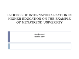 Process of Internationalization on the Example of Megtrend University