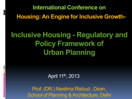 Prof. (Dr.) Neelima Risbud, Dean of Studies & Professor of Housing