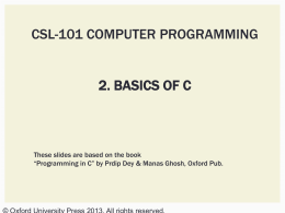Chapter 2 :Basics of C
