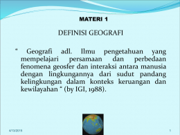 Hakikat Geografi