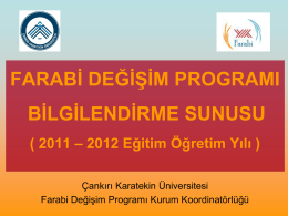 Kısa Öz Bilgiler - Farabi - Çankırı Karatekin Üniversitesi