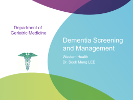 Dementia Screening and Management