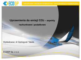 Uprawnienia do emisji CO2 – aspekty rachunkowe i podatkowe