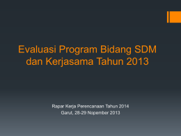Evaluasi Kerjasama dan SDM FK Unpad 2013