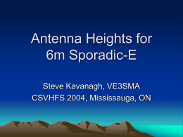 Antenna Heights for 6m Sporadic-E