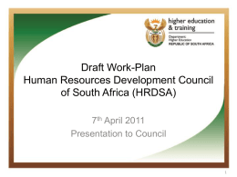 - Human Resource Development Council of South Africa