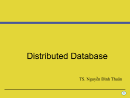 Chuong 6 - Distributed Database