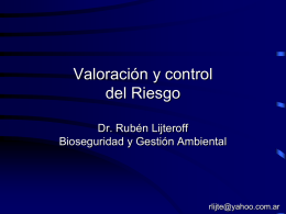 CLASE 15 VALORACION Y CONTROL DEL RIESGO