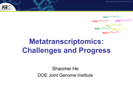 26. Metatranscriptomics - Microbial Genome Program