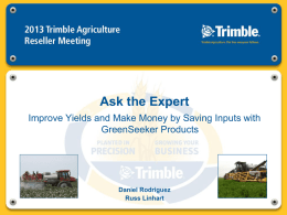 Overview of Trimble Greenseeker N application system