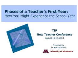 Phases of First-Year Teachers - Teacher Induction Program