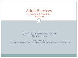 Adult Services for People with Disabilities