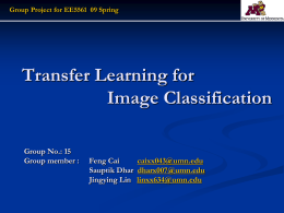TRANSFER LEARNING FOR Image Classification