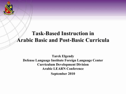 Task-Based Instruction in Basic and Post