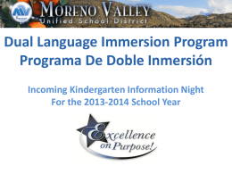 Dual Immersion - Butterfield Elementary School