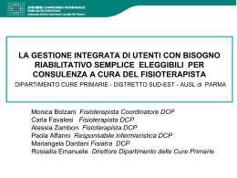 La gestione integrata di utenti con bisogno riabilitativo