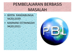 PEMBELAJARAN BERBASIS MASALAH
