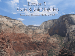 Lesson 9: Bone and Joint Injuries - Bsa
