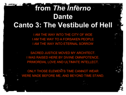 from The Inferno Dante Canto 3: The Vestibule of Hell
