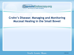 Crohn`s Disease: Managing and Monitoring Mucosal Healing in the