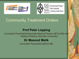 Community Treatment Orders - powerpoint -