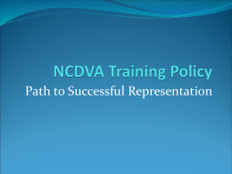 NCDVA-Training-Policy