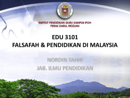 edu 3101 falsafah & pendidikan di malaysia tajuk 7