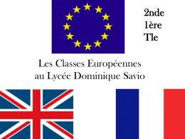 Les Classes Européennes - Pedagogie Savio Douala