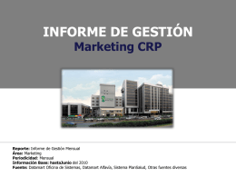 INFORME DE GESTIÓN Marketing CRP