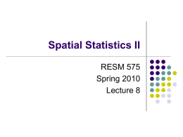 Spatial statistics II