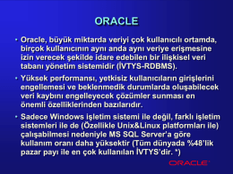 Ders 9 - Oracle`ın Yapısı ve Bileşenleri