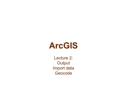 Geocoding in ArcGIS