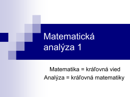 Matematická analýza 1
