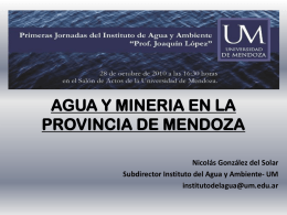 Agua y Minería en la Provincia de Mendoza