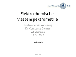 Elektrochemische Massenspektrometrie - Userpage