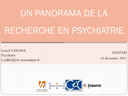 Panorama : la recherche en psychiatrie