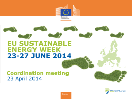Coordination meeting - Sustainable Energy Week