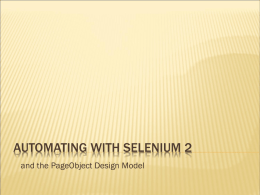 Selenium 2 Introduction