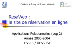 ResaWeb : le site de réservation en ligne