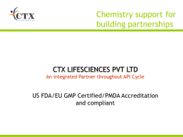 Slide 1 - CTX Lifescience Pvt Ltd